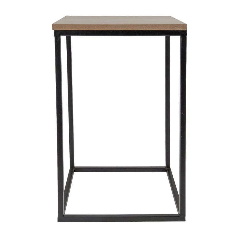 Tafeltje hout/metaal - 35x35x55 cm - zwart