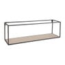 Wandplankje hout/metaal - 70x18x22 - zwart