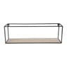 Wandplankje hout/metaal - 70x18x22 - zwart