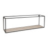 Wandplankje hout/metaal - 80x18x25 - zwart