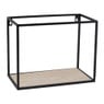 Wandplankje hout/metaal - 32x18x25 cm - zwart