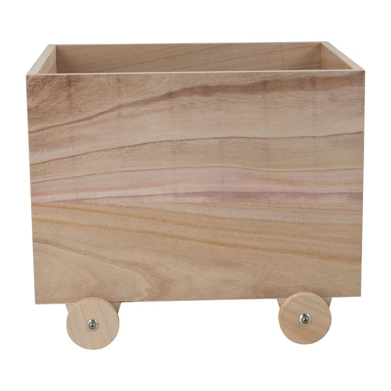 Speelgoedkist op houten wielen - 38x30x27 cm