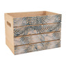 Krat met bladdecor klein - MDF - 26x18,5x18,5 cm