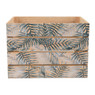 Krat met bladdecor klein - MDF - 26x18,5x18,5 cm