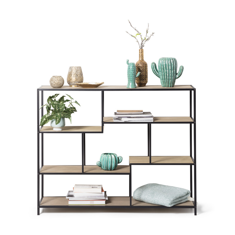 Vakkenkast Owen - metaal/MDF - 120x32x95 cm