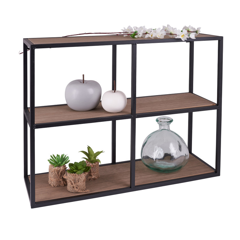 Wandkastje  met 3 planken - MDF/metaal - 63x20x50 cm