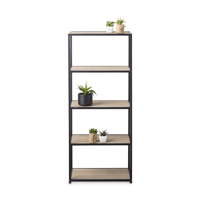 Wandkastje met 5 planken - MDF/metaal - 42x25x100 cm