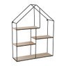 Wandkastje huis - 40x12x53 cm - zwart