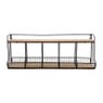 Wandrekje met 5 vakjes en plank - metaal en hout - 60x14x23 cm
