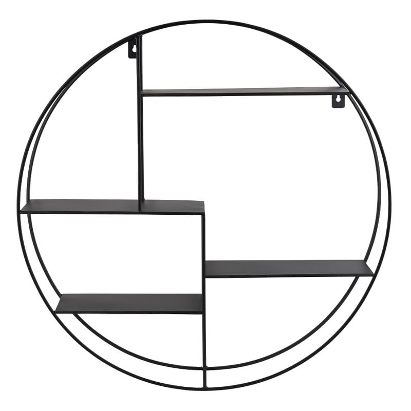 Wandkastje rond met 4 planken - 50x10x55 cm