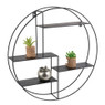 Wandkastje rond met 4 planken - 50x10x55 cm