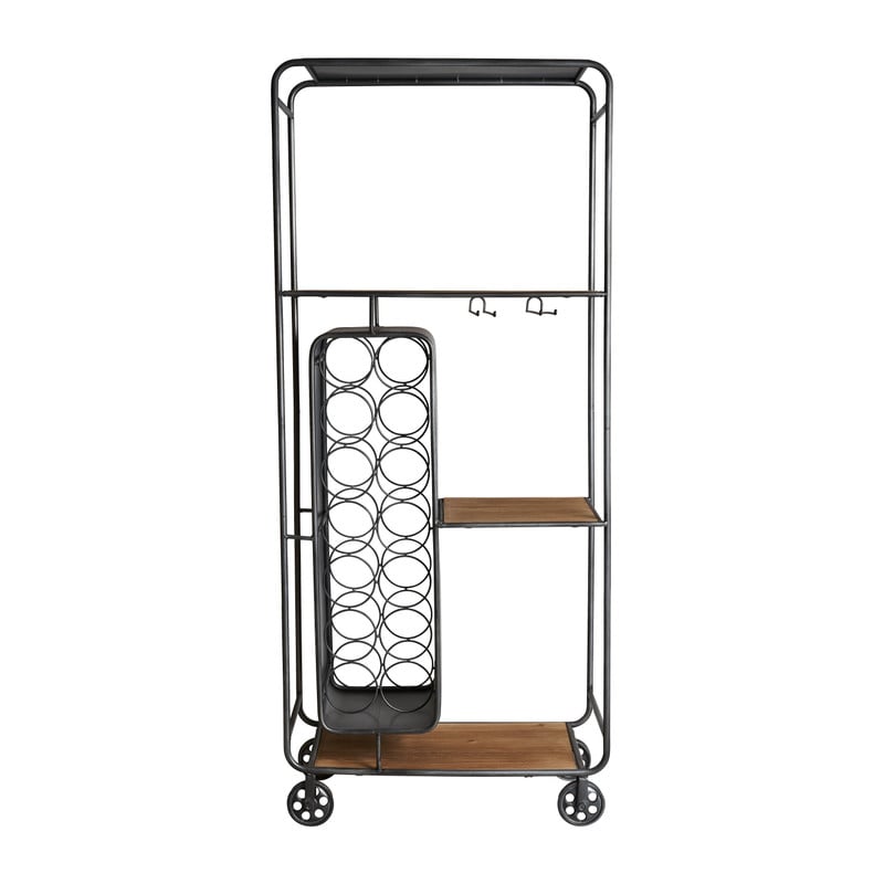 Wijnrek trolley - 60x33x141 cm 