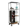 Wijnrek trolley - 60x33x141 cm 