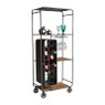 Wijnrek trolley - 60x33x141 cm 