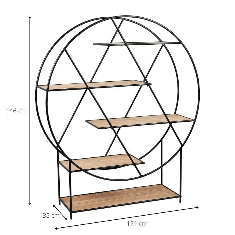 Vakkenkast zigzag - rond - 146x121x35 cm