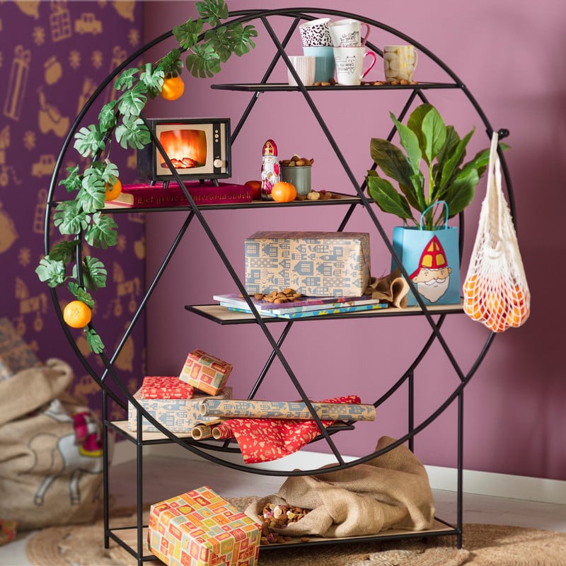 Vakkenkast zigzag - rond - 146x121x35 cm