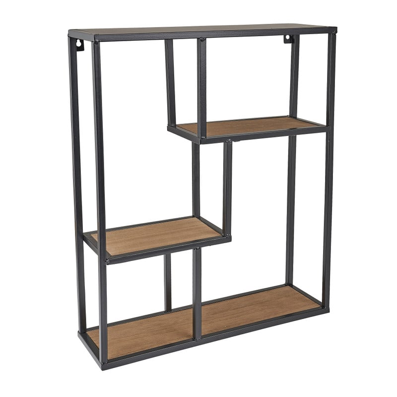 Wandvakkenkast - hout/metaal - 40x12x50 cm 