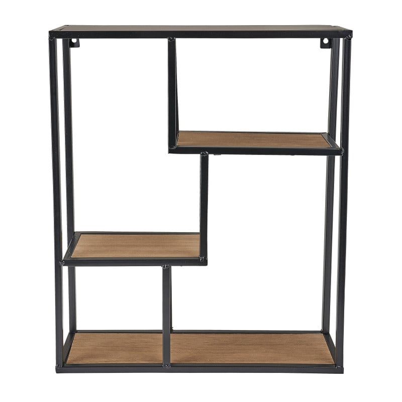 Wandvakkenkast - hout/metaal - 40x12x50 cm 