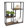 Wandvakkenkast - hout/metaal - 40x12x50 cm 