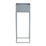 Bloembak metaal op standaard - grijs - 25x25x68 cm
