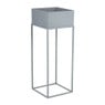 Bloembak metaal op standaard - grijs - 25x25x68 cm