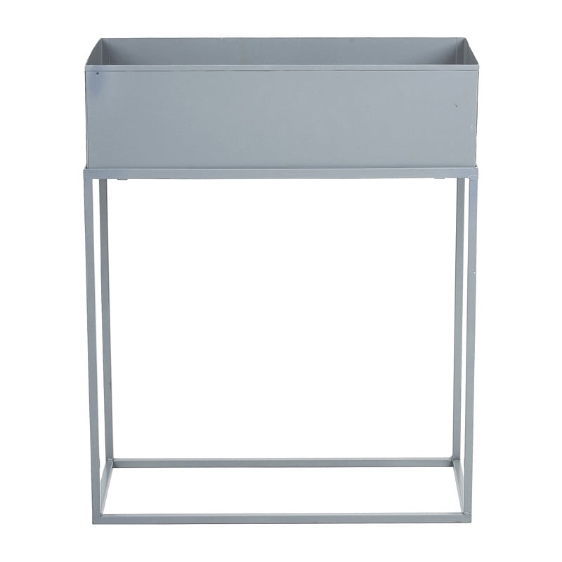 Bloembak metaal op standaard - grijs - 45x20x55 cm