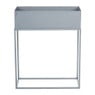 Bloembak metaal op standaard - grijs - 45x20x55 cm