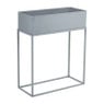 Bloembak metaal op standaard - grijs - 45x20x55 cm