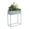 Bloembak metaal op standaard - grijs - 45x20x55 cm
