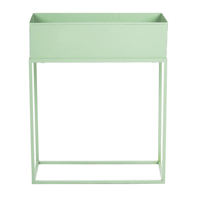Bloembak metaal op standaard - groen - 45x20x55 cm