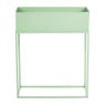 Bloembak metaal op standaard - groen - 45x20x55 cm