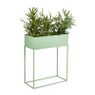 Bloembak metaal op standaard - groen - 45x20x55 cm