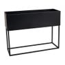 Bloembak metaal - zwart - 43x14x32 cm