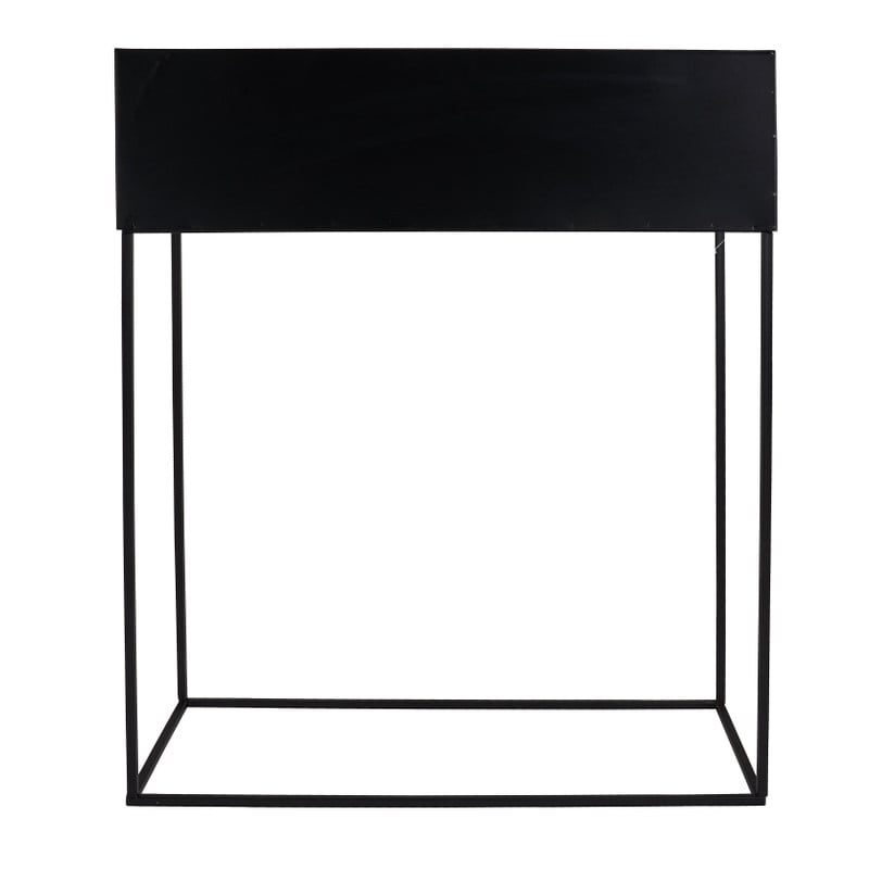 Bloembak metaal - zwart - 50x20x65 cm