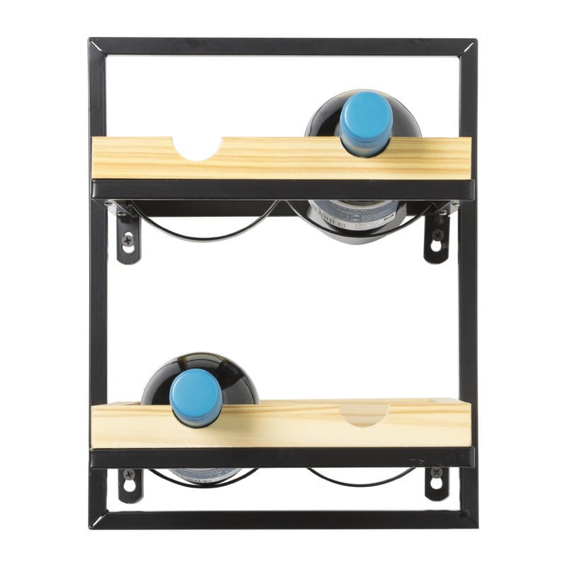 Wand wijnrek - voor 4 flessen - 25x26x32 cm