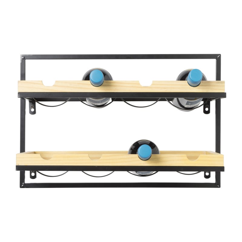 Wandrek wijnrek - voor 8 flessen - 48x26x32 cm 