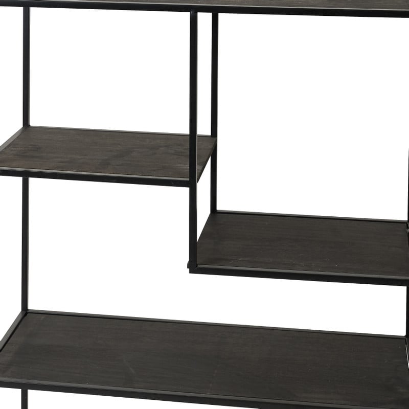 Vakkenkast Lewis - zwart - 75x30x100 cm