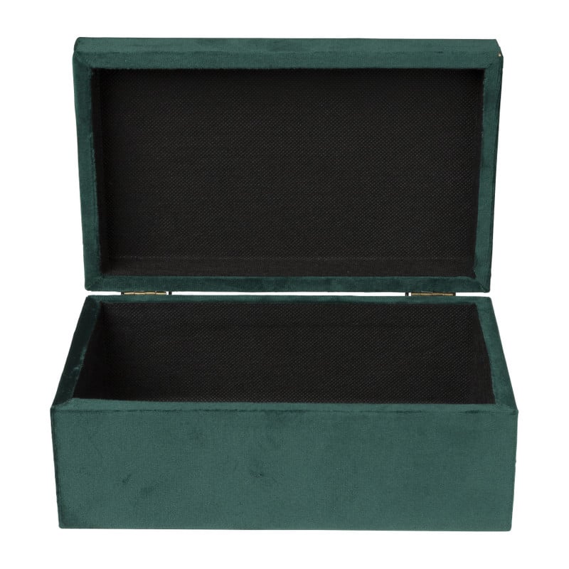 Kistje velvet - groen - ⌀23x14x10 cm