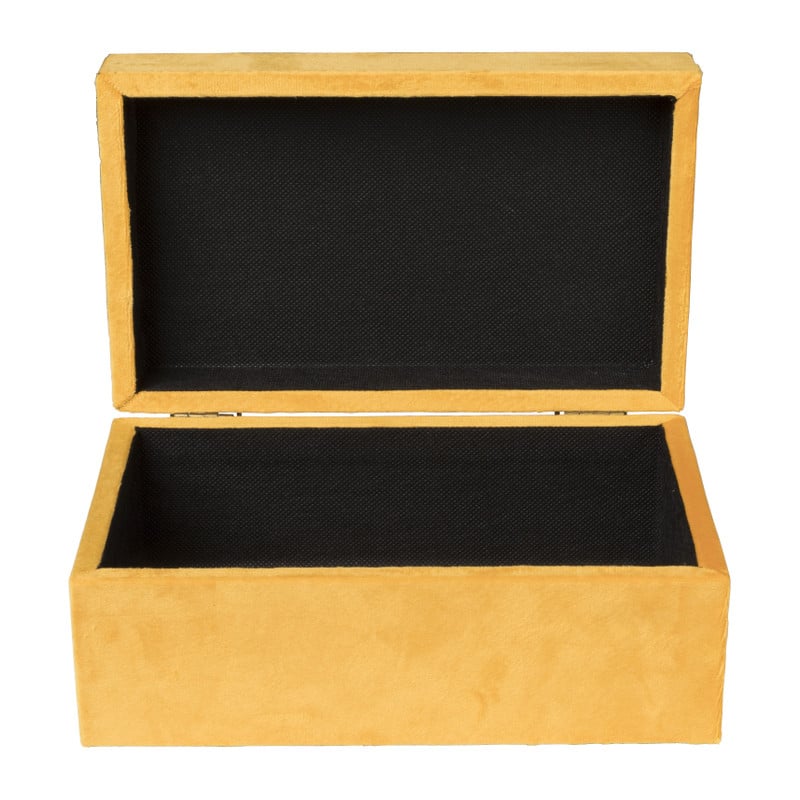 Kistje velvet - geel - ⌀23x14x10 cm
