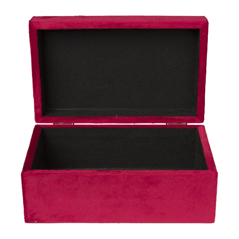 Kistje velvet - rood - ⌀23x14x10 cm