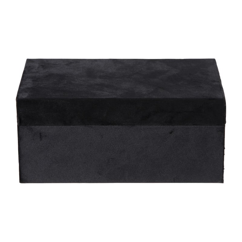 velvet kistje - zwart - 23x14x10 cm - 614559
