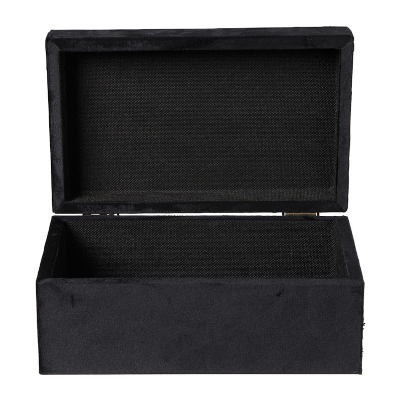 velvet kistje - zwart - 23x14x10 cm - 614559