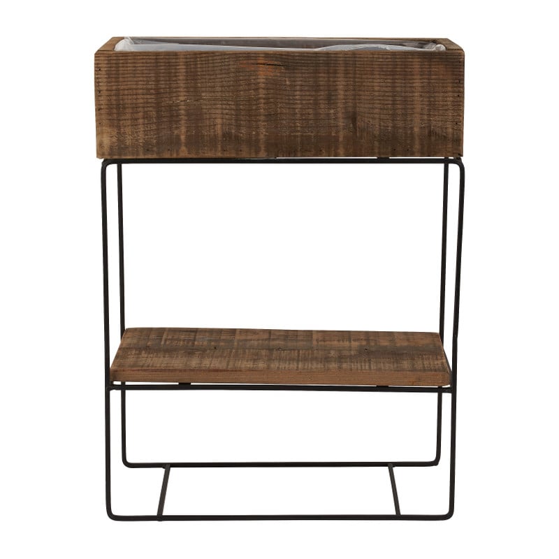 Recycle plantenbak kast met plankjes - 35x16x48cm