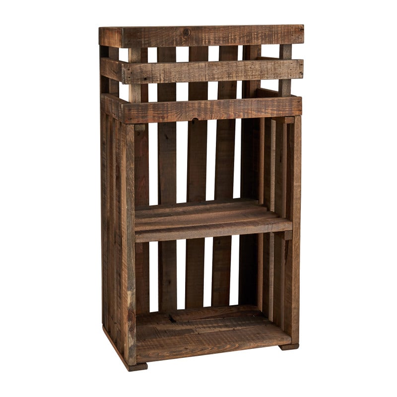 Recycle plantenbak met planken - 25x39x71cm