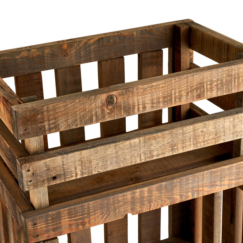 Recycle plantenbak met planken - 25x39x71cm