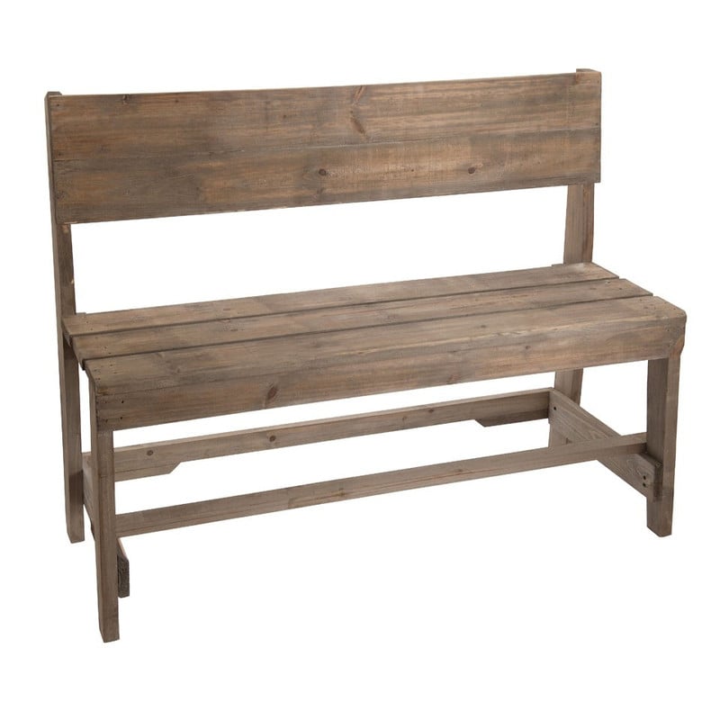 Bankje recycle met rugleuning - 95x40x79 cm 