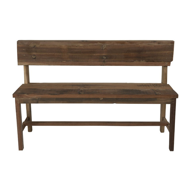 Bankje recycle met rugleuning - 132x44x83 cm