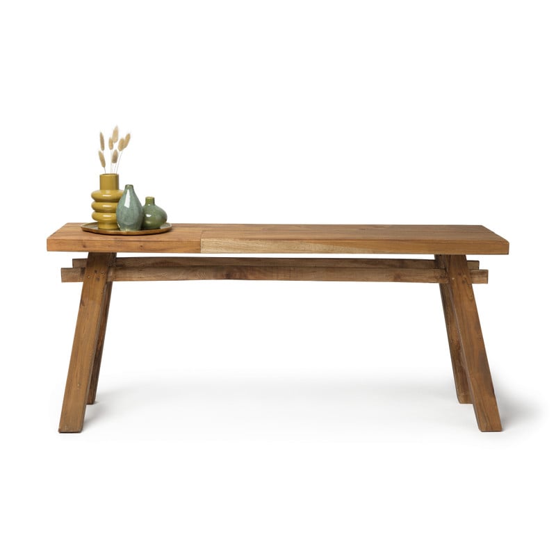 Bankje recycle Ubud - hout - 116 cm 