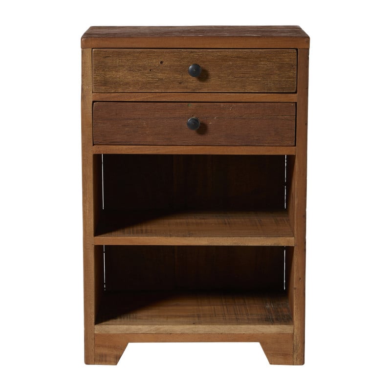 Kastje recycled hout - bruin - 60x40x25 cm