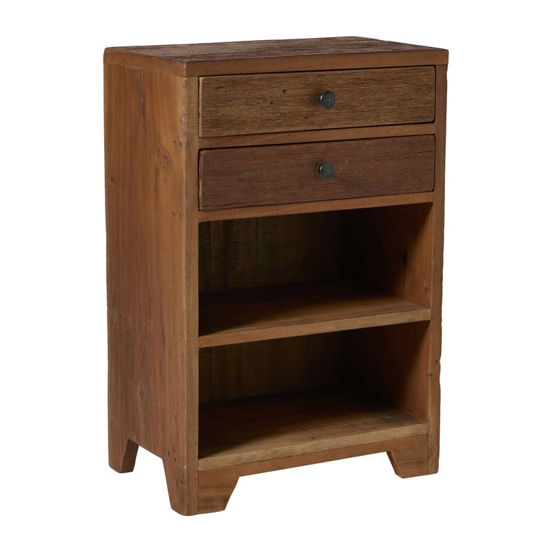 Kastje recycled hout - bruin - 60x40x25 cm